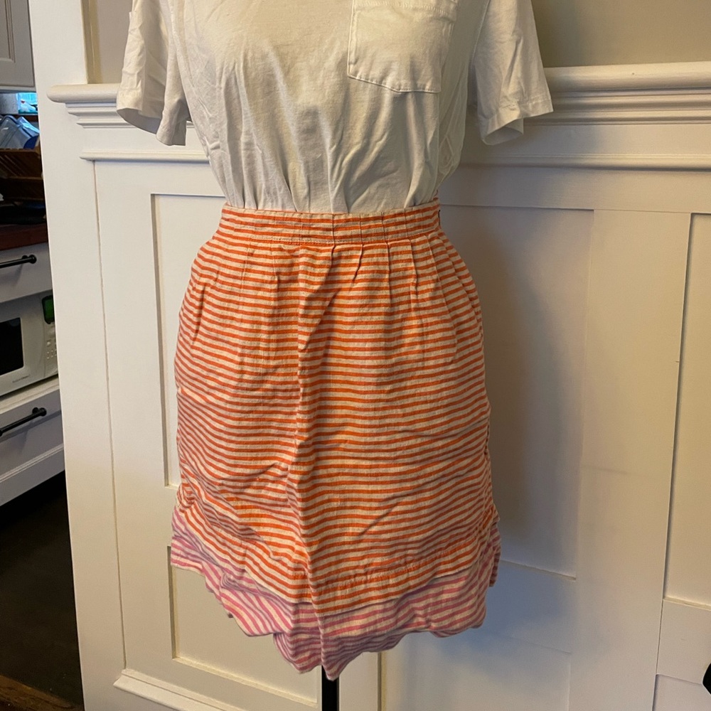 Linen striped Loft skirt with pockets